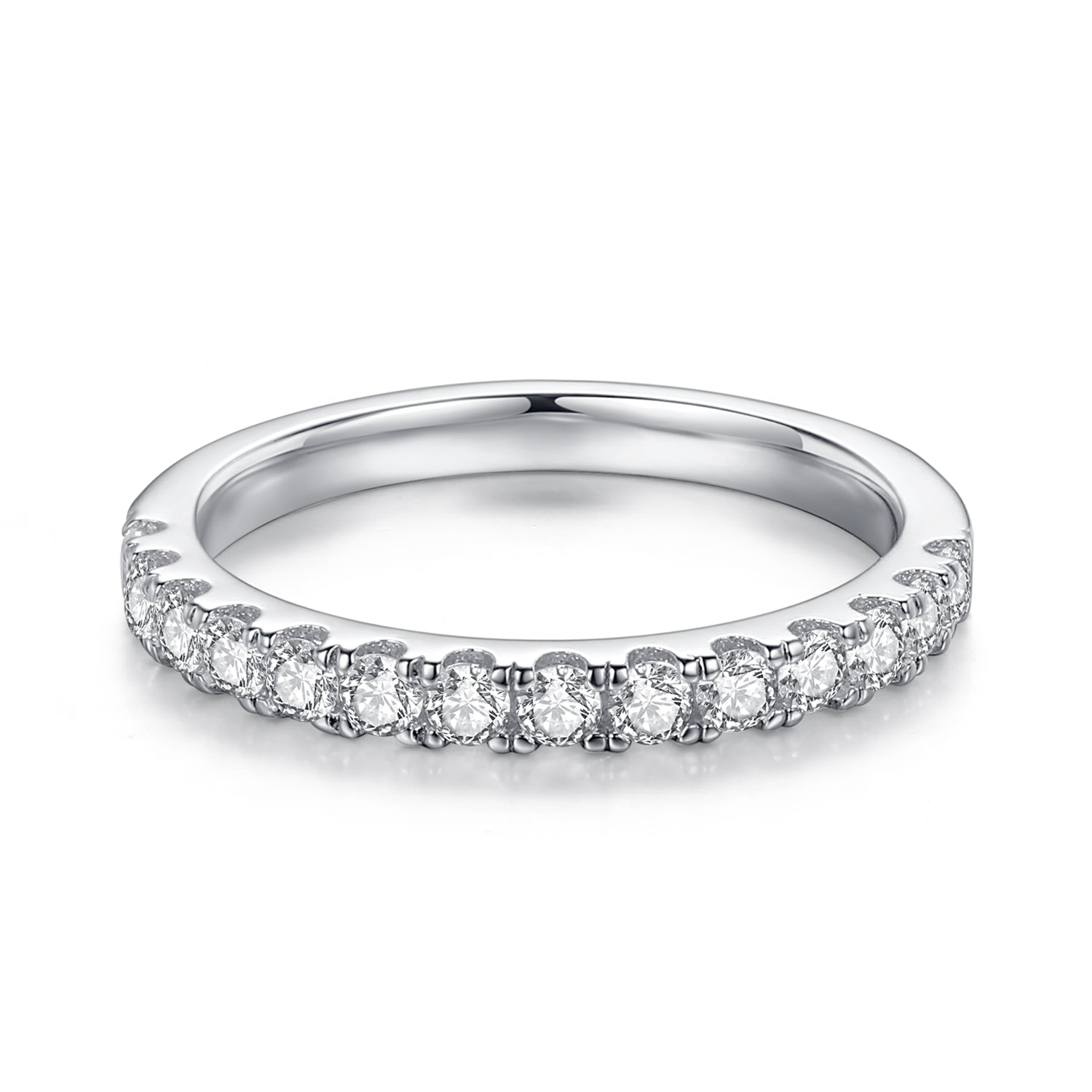 White Moissanite Eternity offers Wedding Band Ring