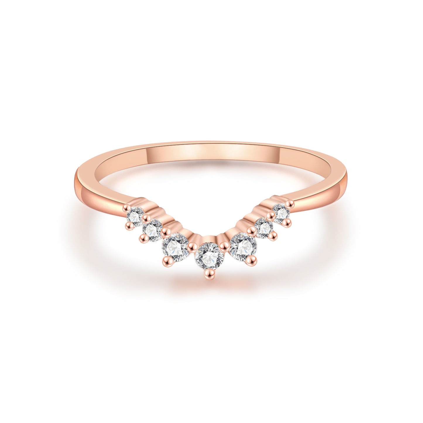 Moissanite Oval Rose Gold Bridal Wedding Ring Set for Women