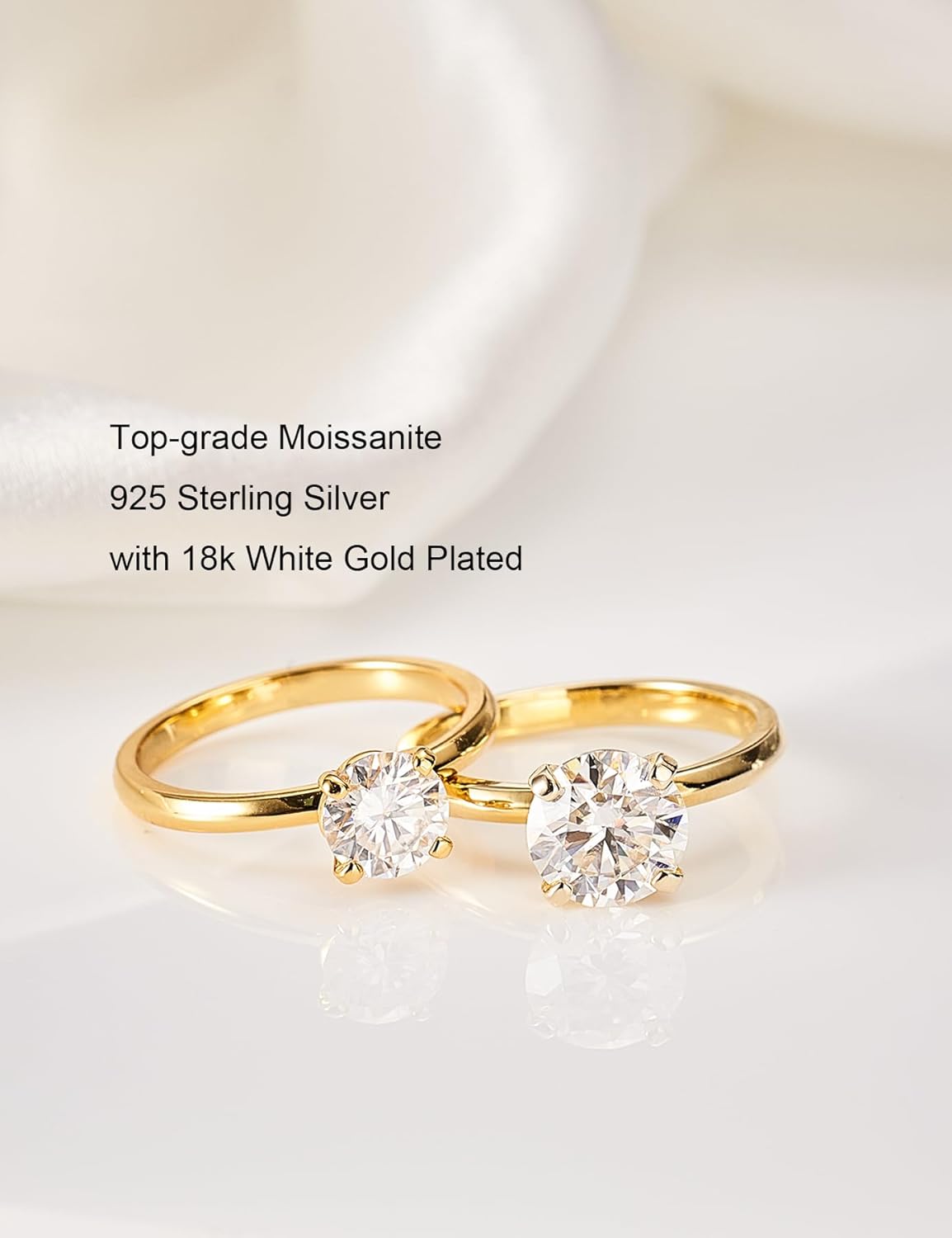 Rings set, single ring, silver, outlets gold plating (yellow, rose gold)