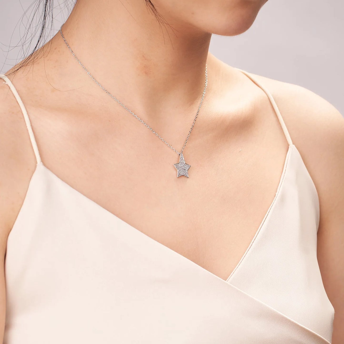 Moissanite Star Pave Pendent Necklace for Women