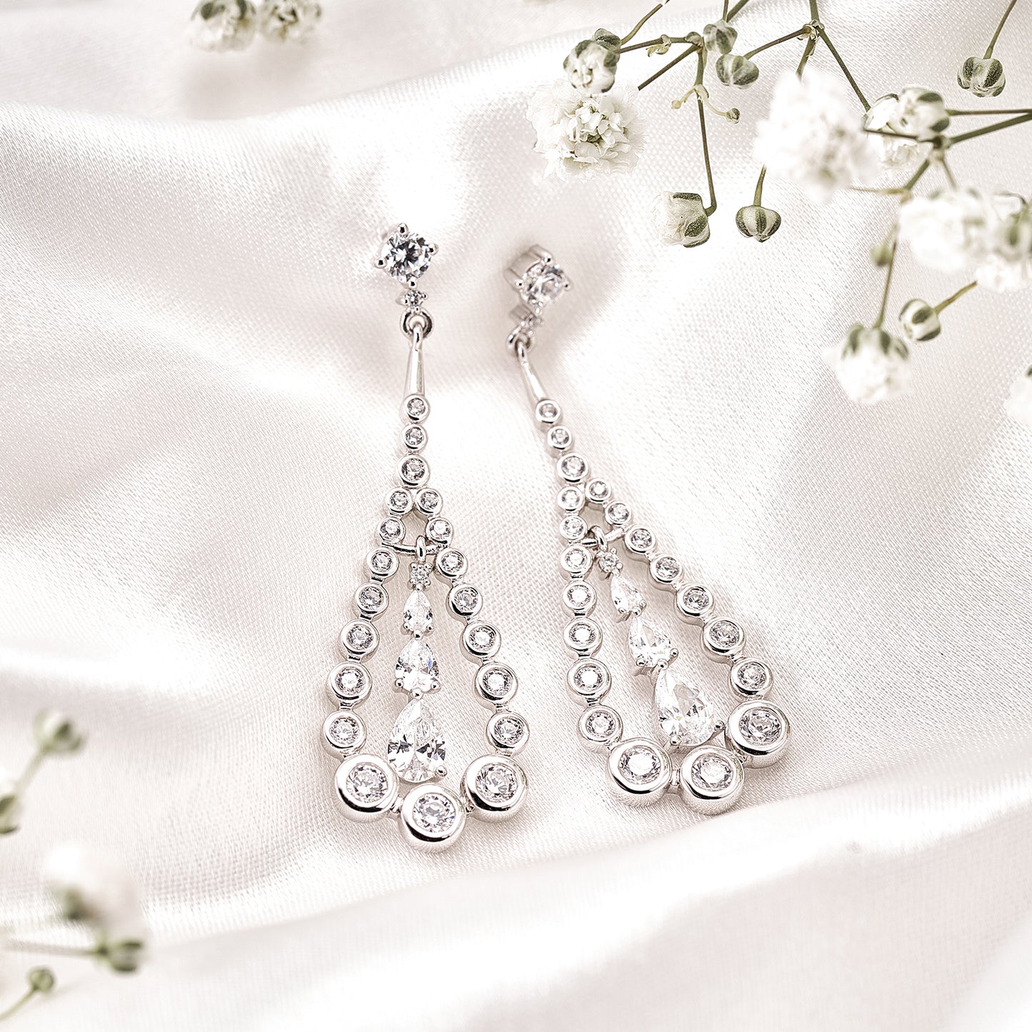 Moissanite Teardrop Dangle Chandelier Earrings for Women