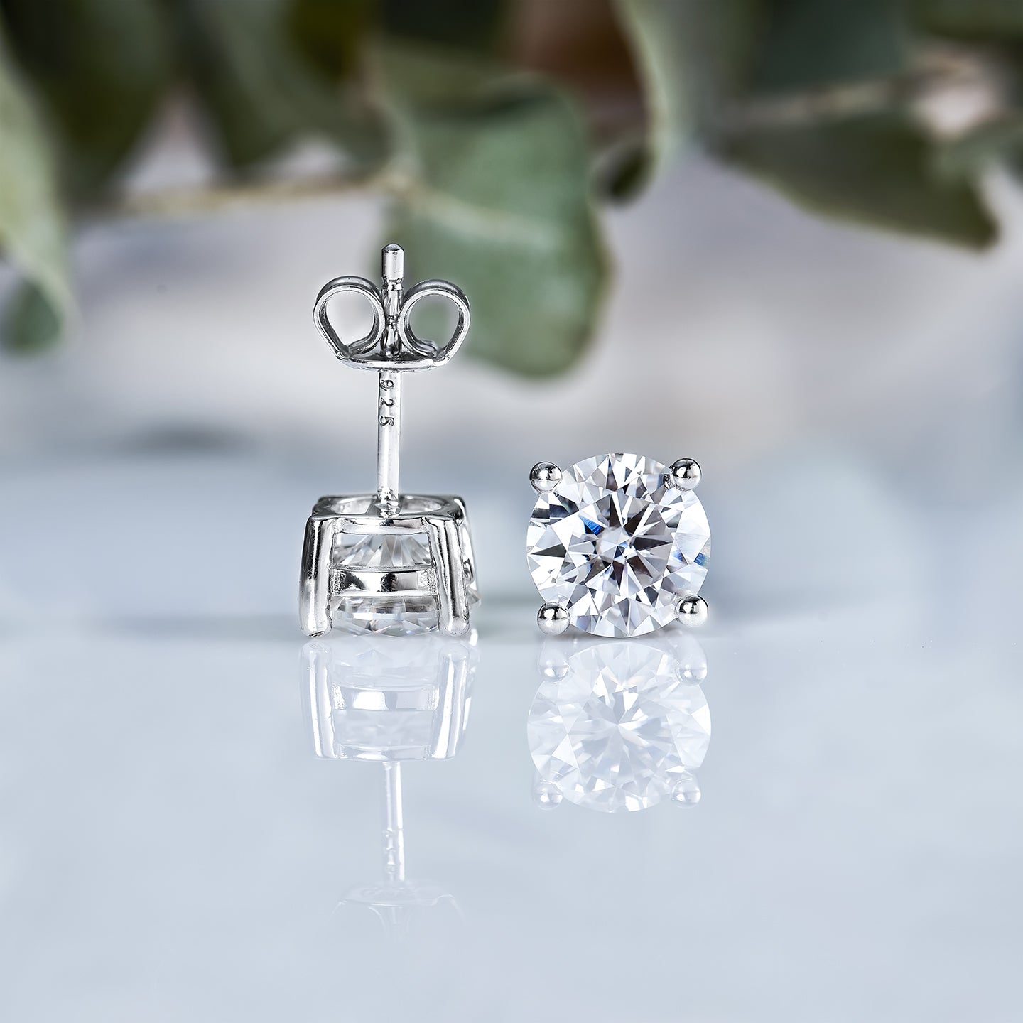 14k White Gold 1 Carat Moissanite Diamond newest Stud Earrings