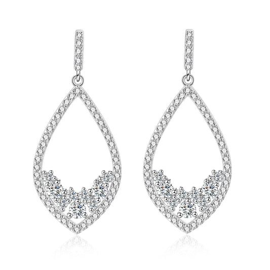 Moissanite Drop and Dangle Stud Earrings for Women 1CT