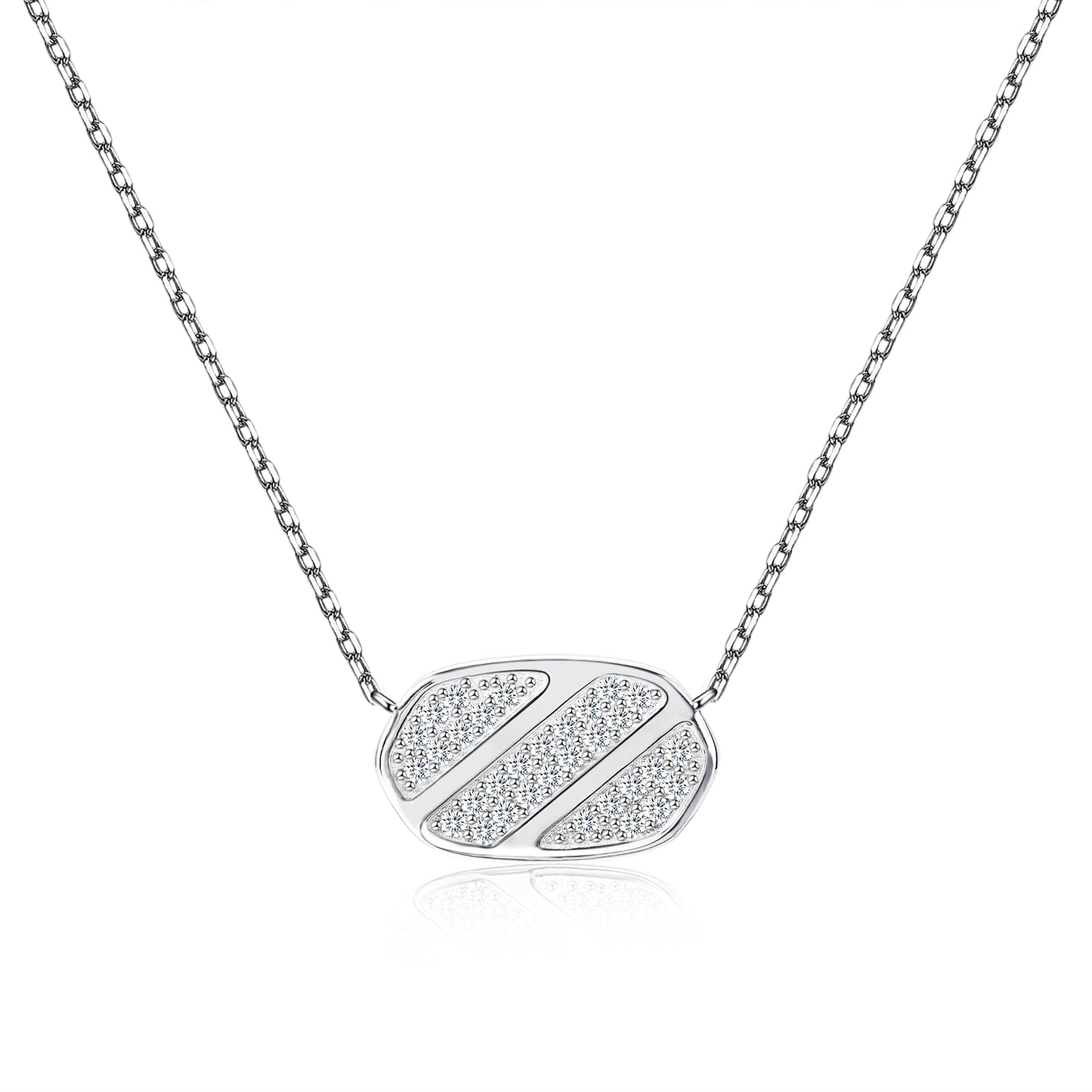 Pave Moissanite Bar Necklace for Women