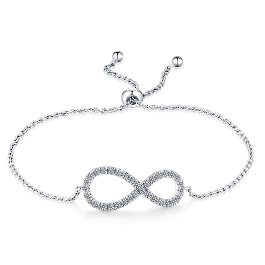 Moissanite Infinity Adjustable Bracelets for Women 0.54CT