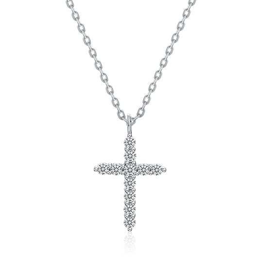 Cross Moissanite Pendant Necklace for Women