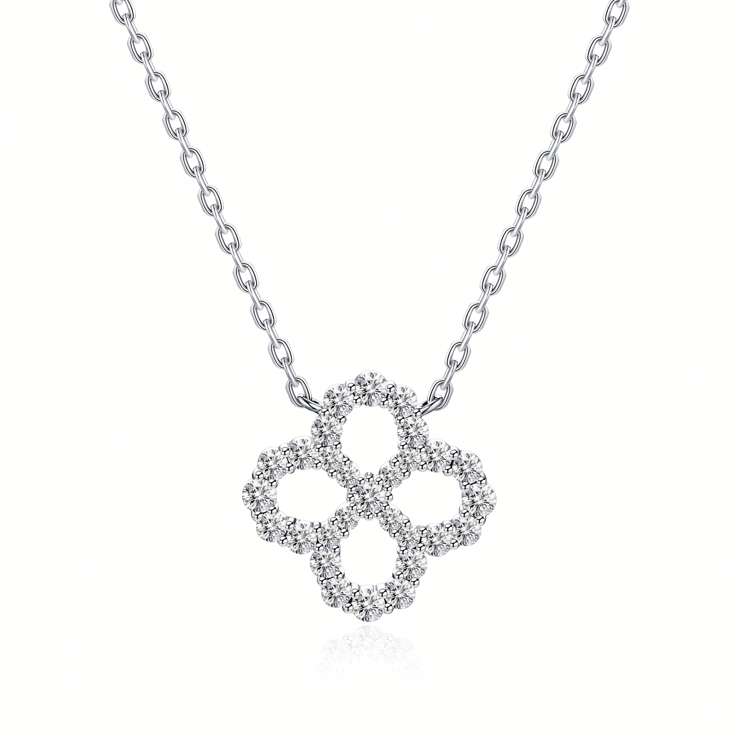 Moissanite Open Clover Necklaces for Women