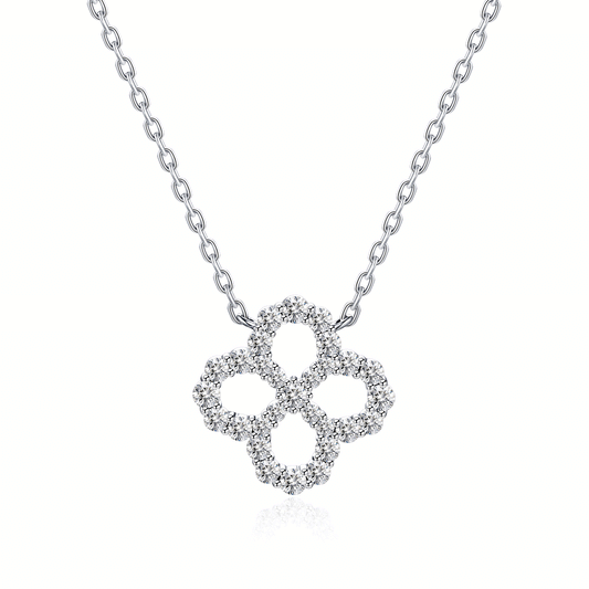 Moissanite Open Clover Necklaces for Women