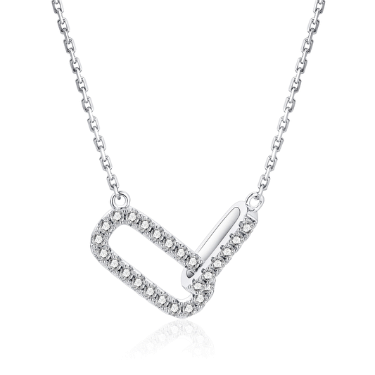 Paperclip Moissanite Pendant Necklace