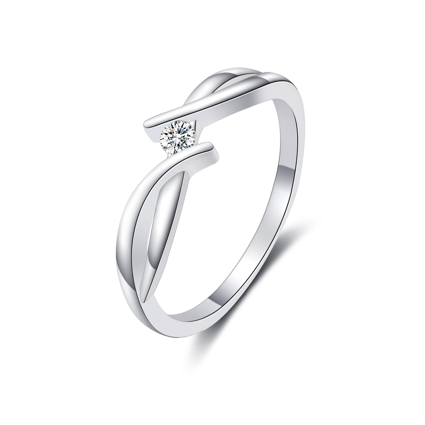 Moissanite Small Promise Ring for Women in 925 Sterling Silver