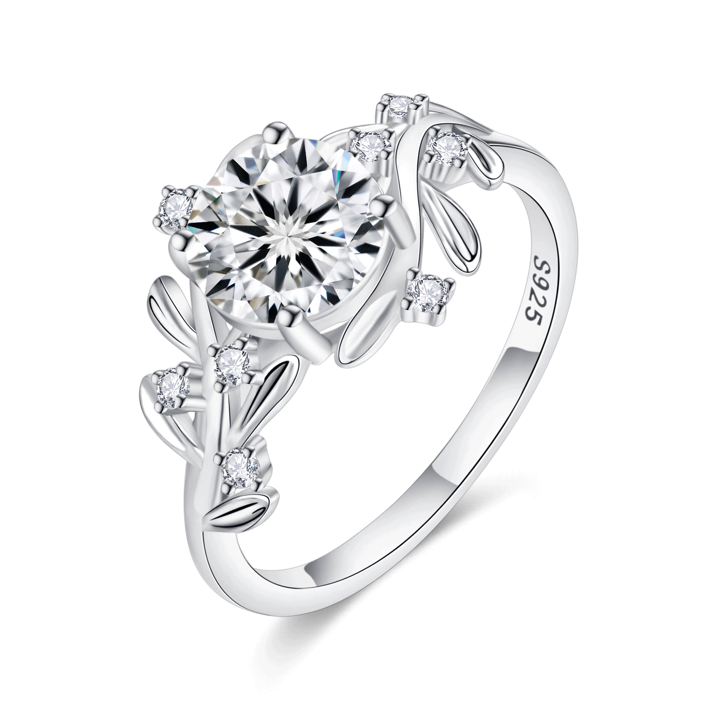 Solitaire Moissanite Engagement Promise Rings