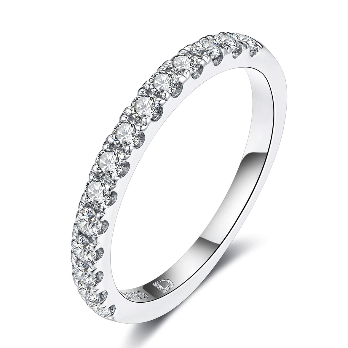 Lab Grown Diamond Wedding Bands Rings for Women in Sterling Silver