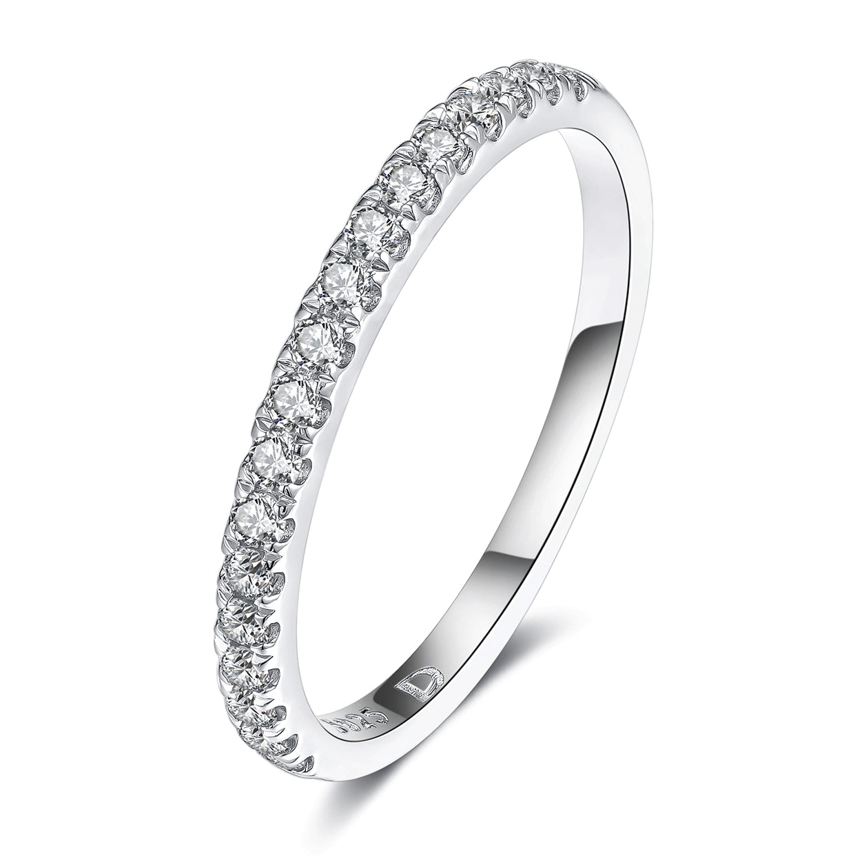 Lab Grown Diamond Wedding Bands Rings for Women in Sterling Silver