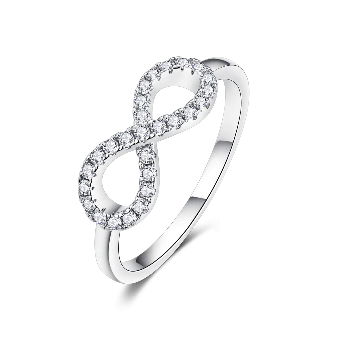 Infinity Moissanite Eternity Wedding Bands Rings for Women