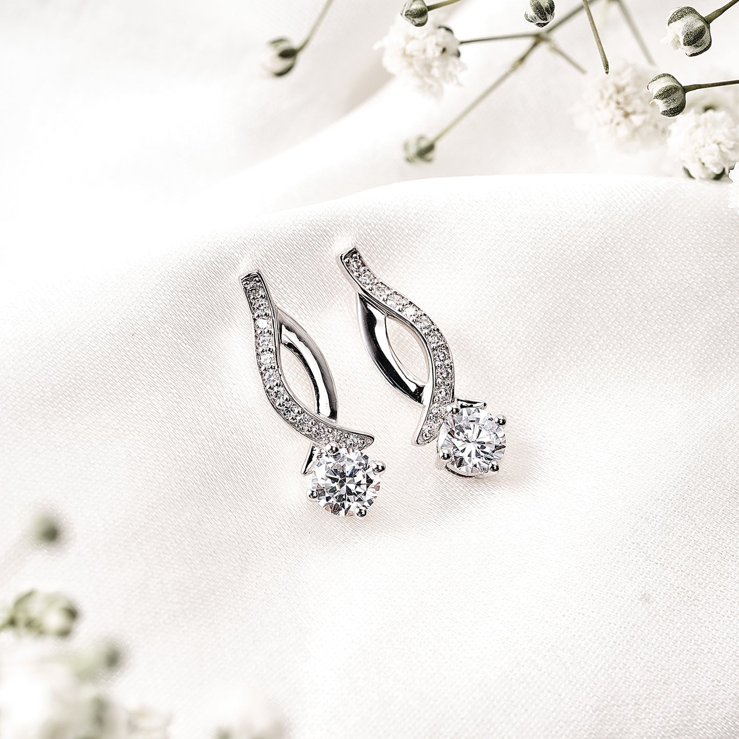 Moissanite Drop Stud Earrings for Women 1CT