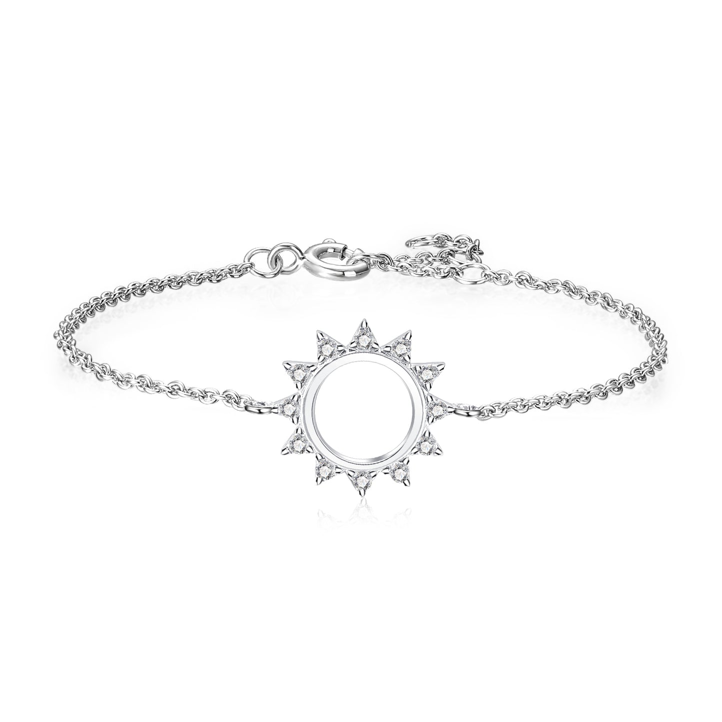 Moissanite Sun Bracelets for Women in Sterling Silver