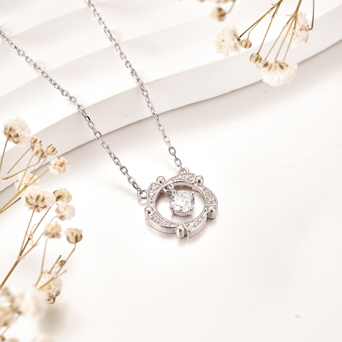 Moissanite Dancing Pendant Necklaces for Women