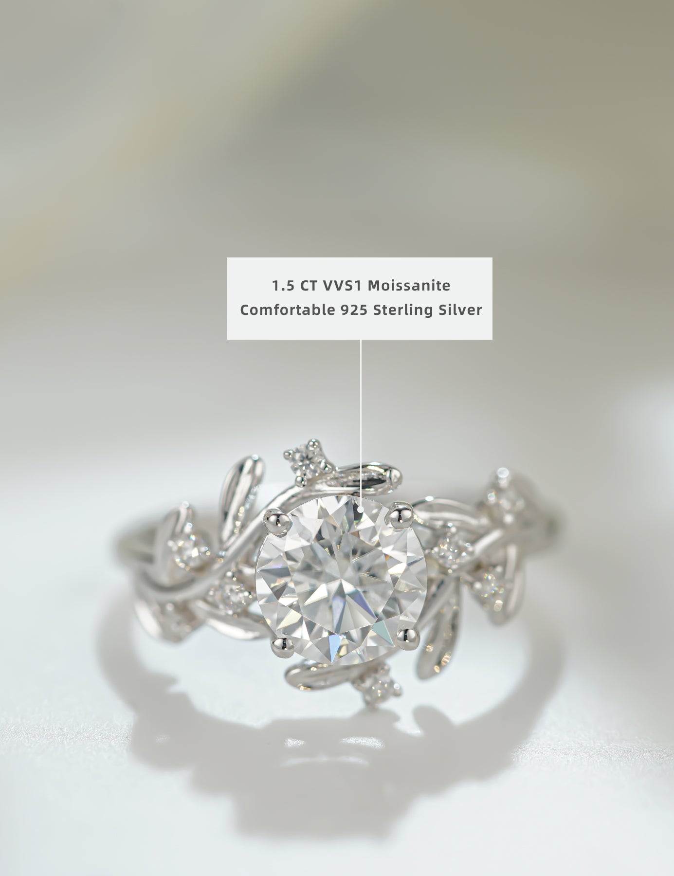 Solitaire Moissanite Engagement Promise Rings