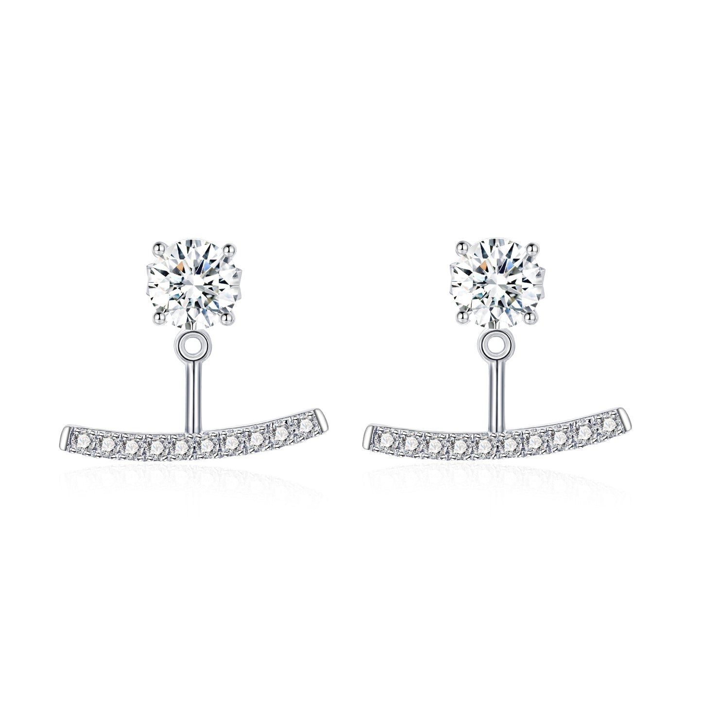 Moissanite Ear Jacket Earrings for Women