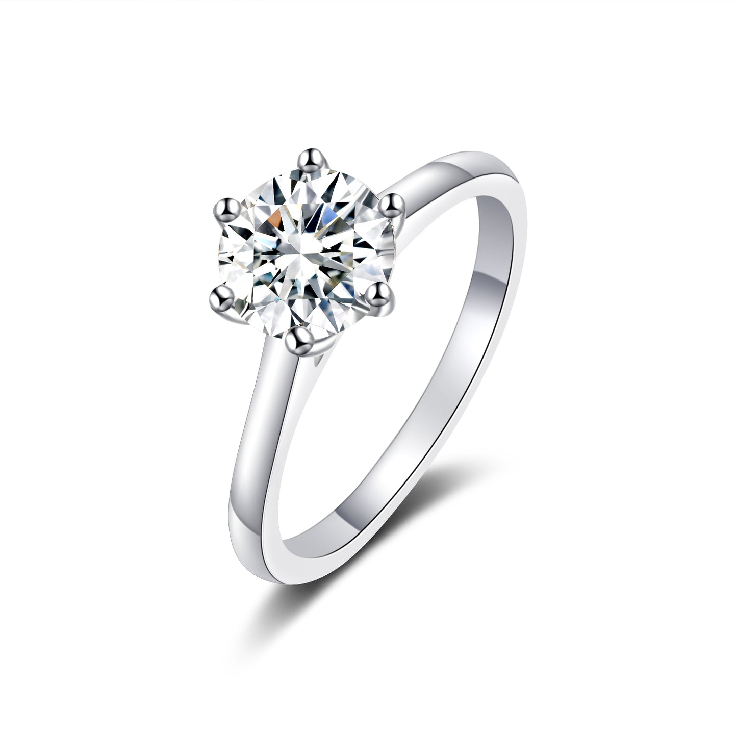 1 CT Moissanite Solitaire Engagement Ring for Women Six Prong