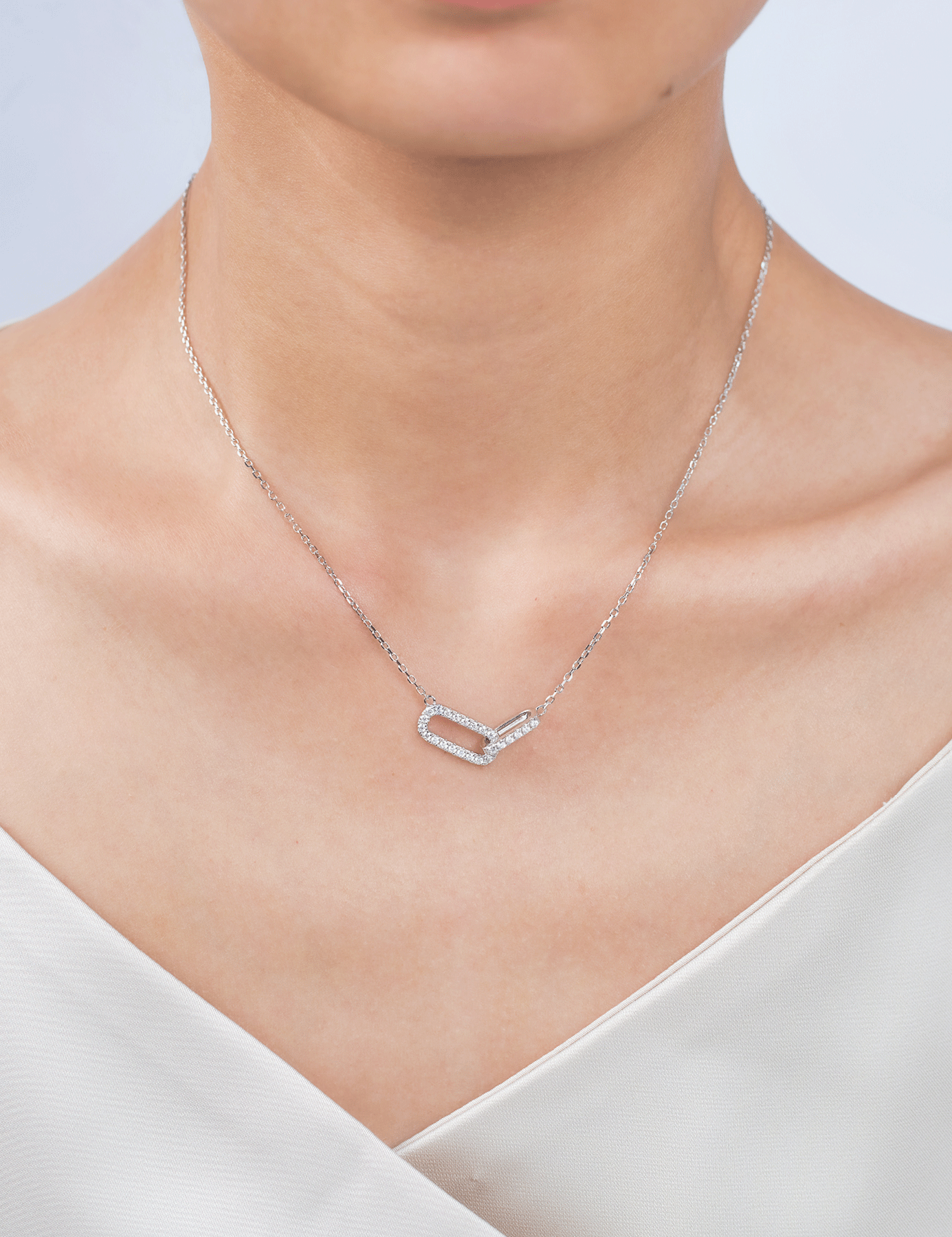 Paperclip Moissanite Pendant Necklace