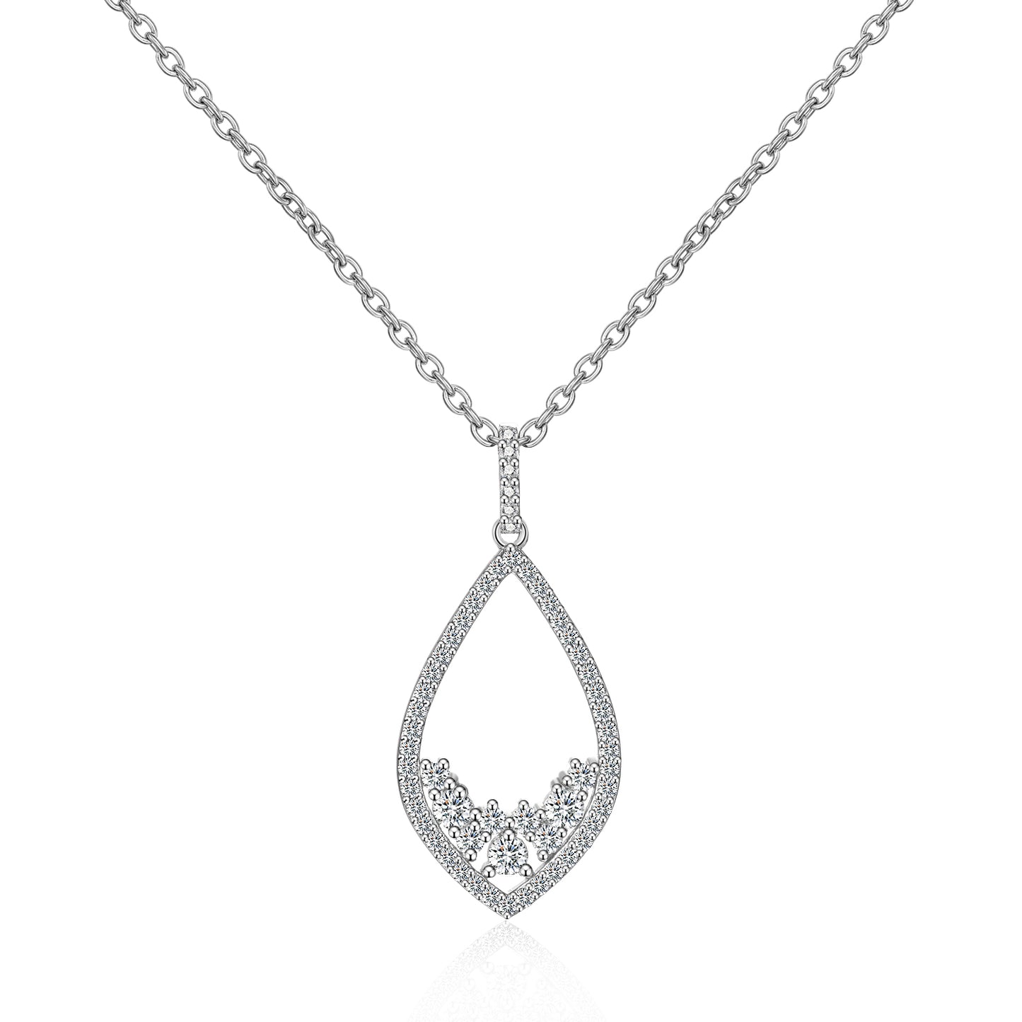 Moissanite Teardrop Pendant Necklace for Women 0.6CT