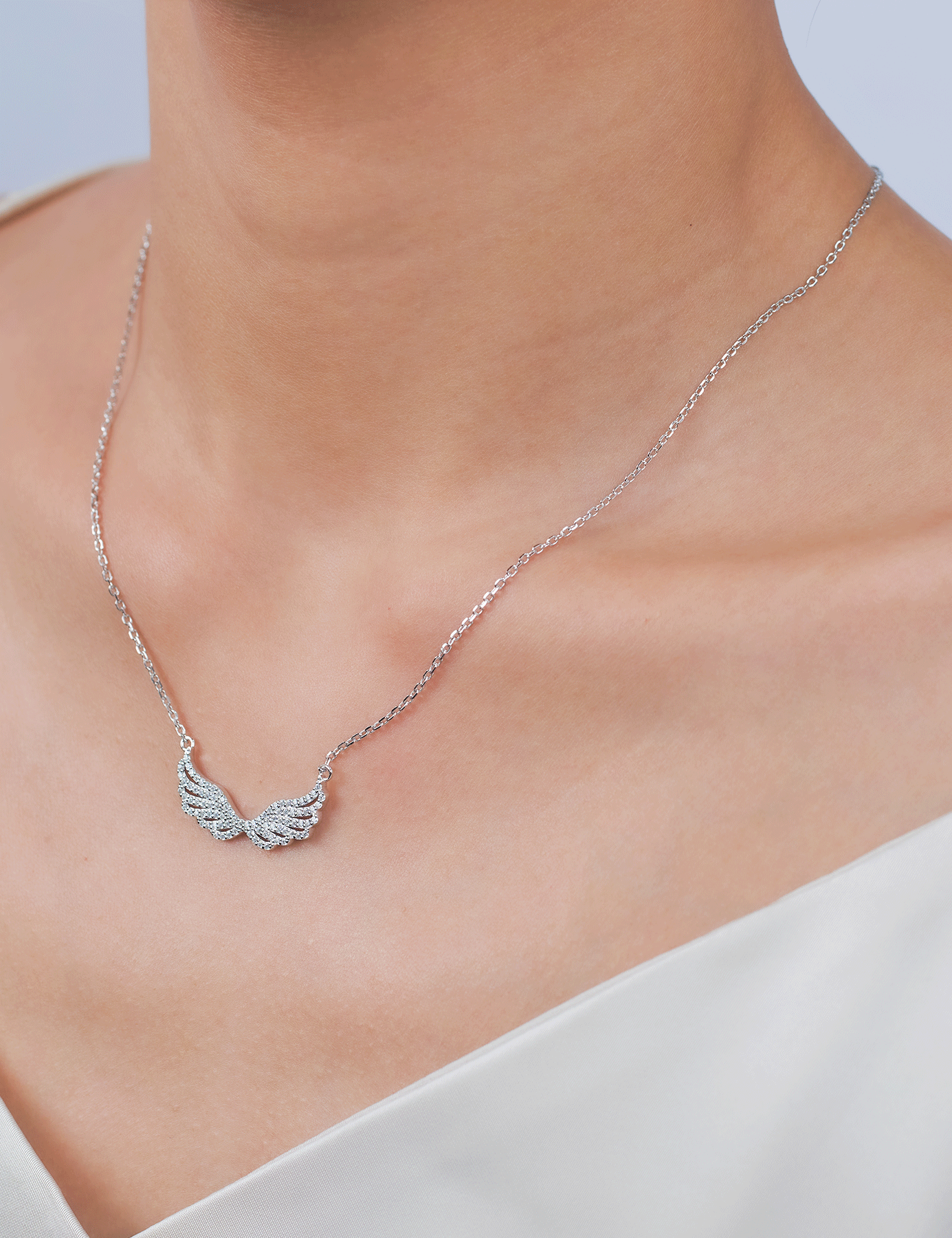 Angel Wings Moissanite Necklace