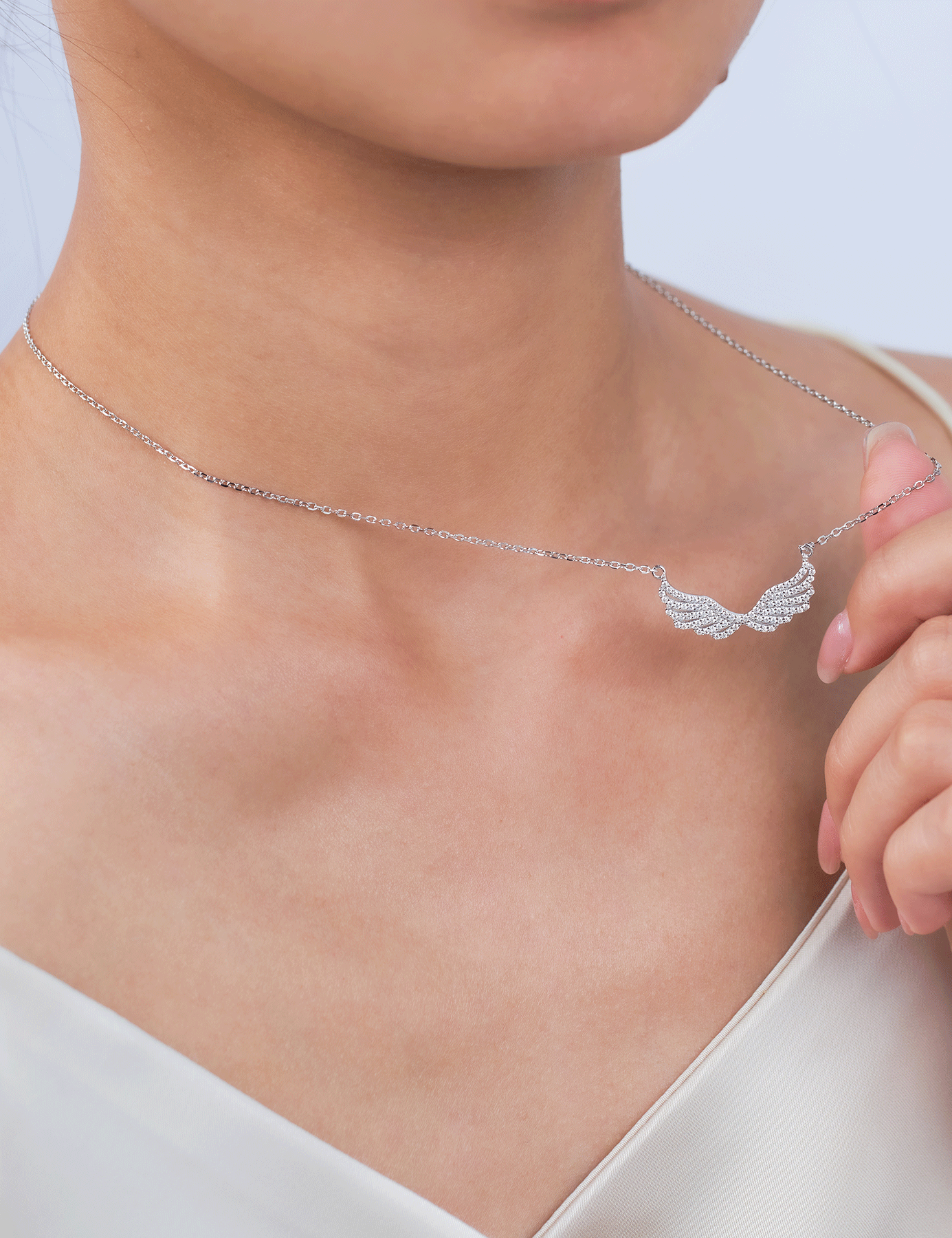 Angel Wings Moissanite Necklace