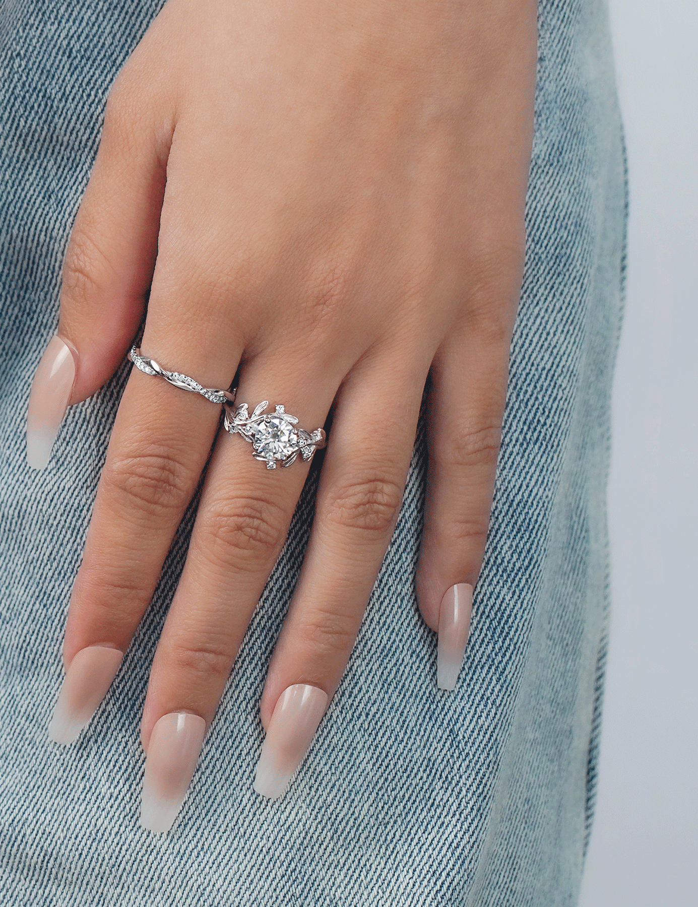 Solitaire Moissanite Engagement Promise Rings