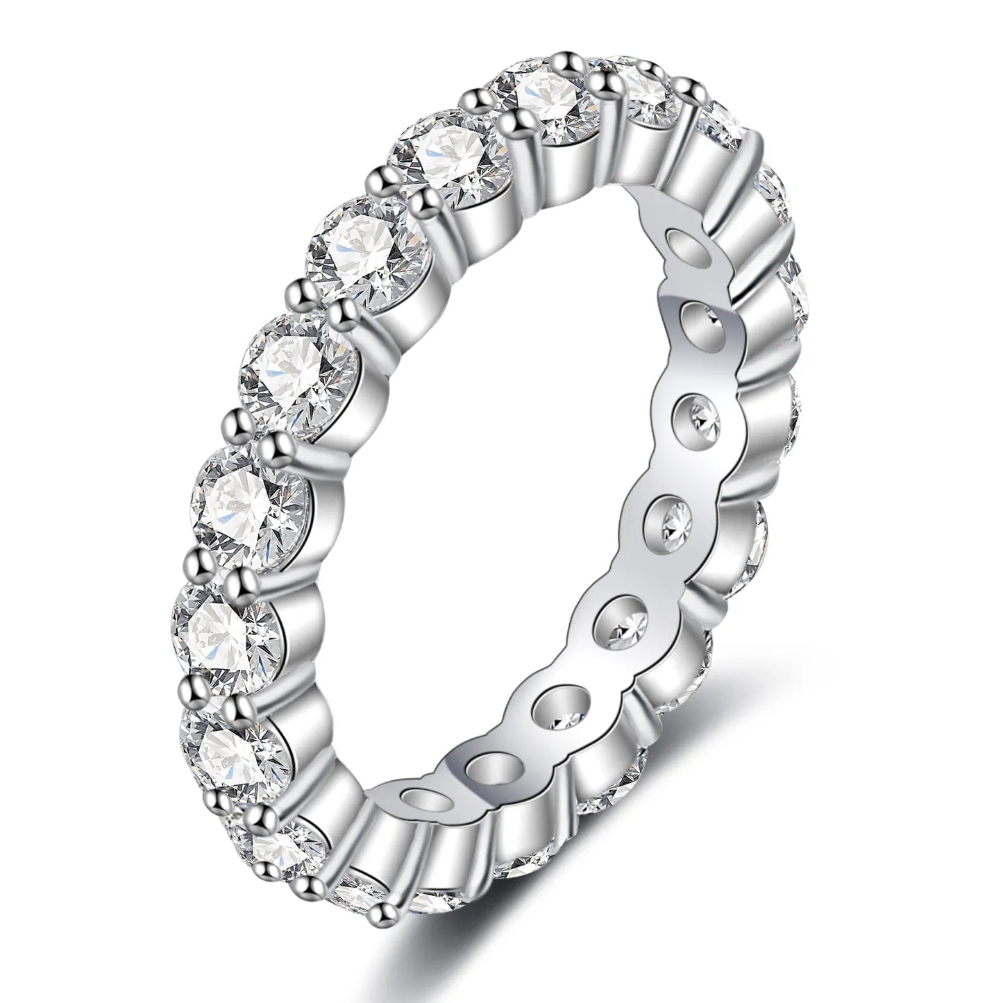 Moissanite Full Eternity Ring for Women in 925 Sterling Silver 3mm