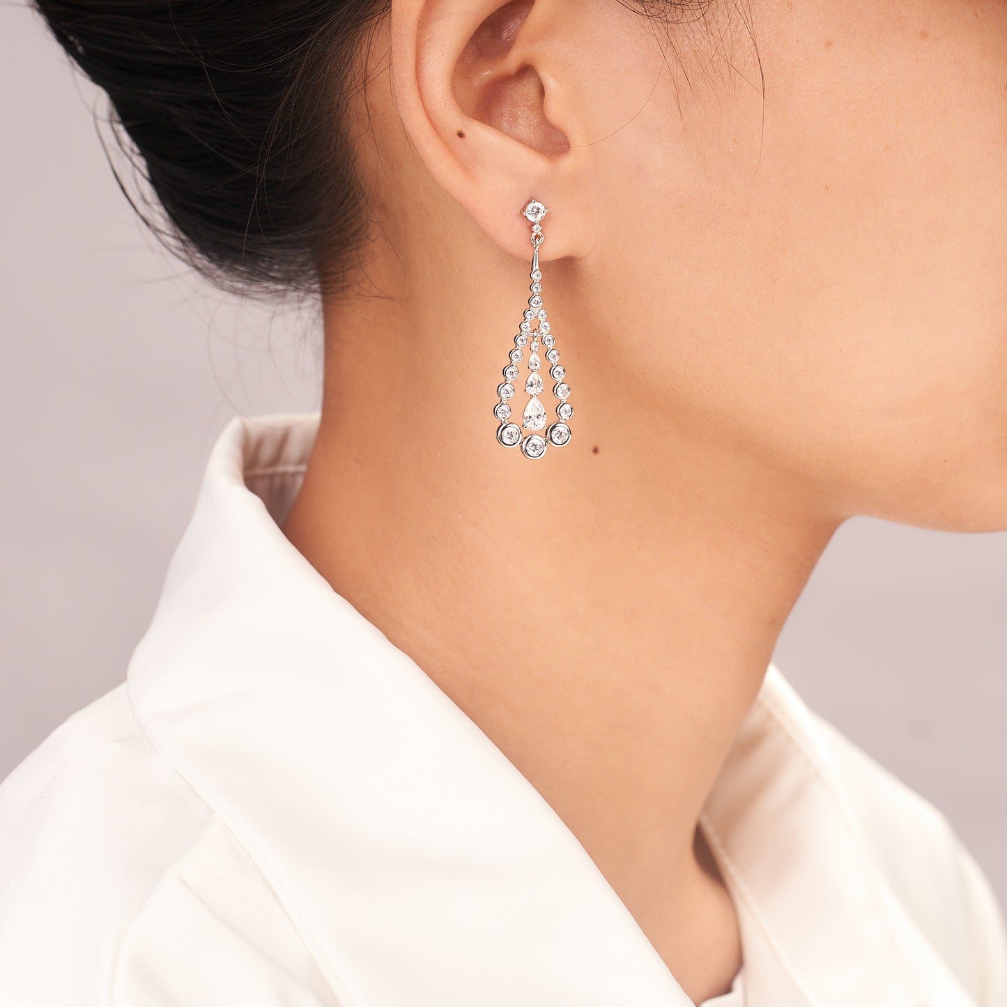 Moissanite Teardrop Dangle Chandelier Earrings for Women