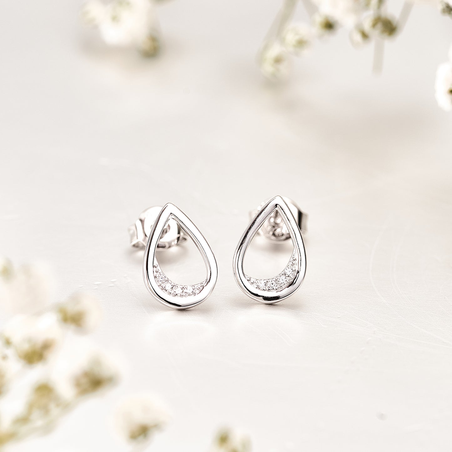 Moissanite Teardrop Stud Earrings for Women