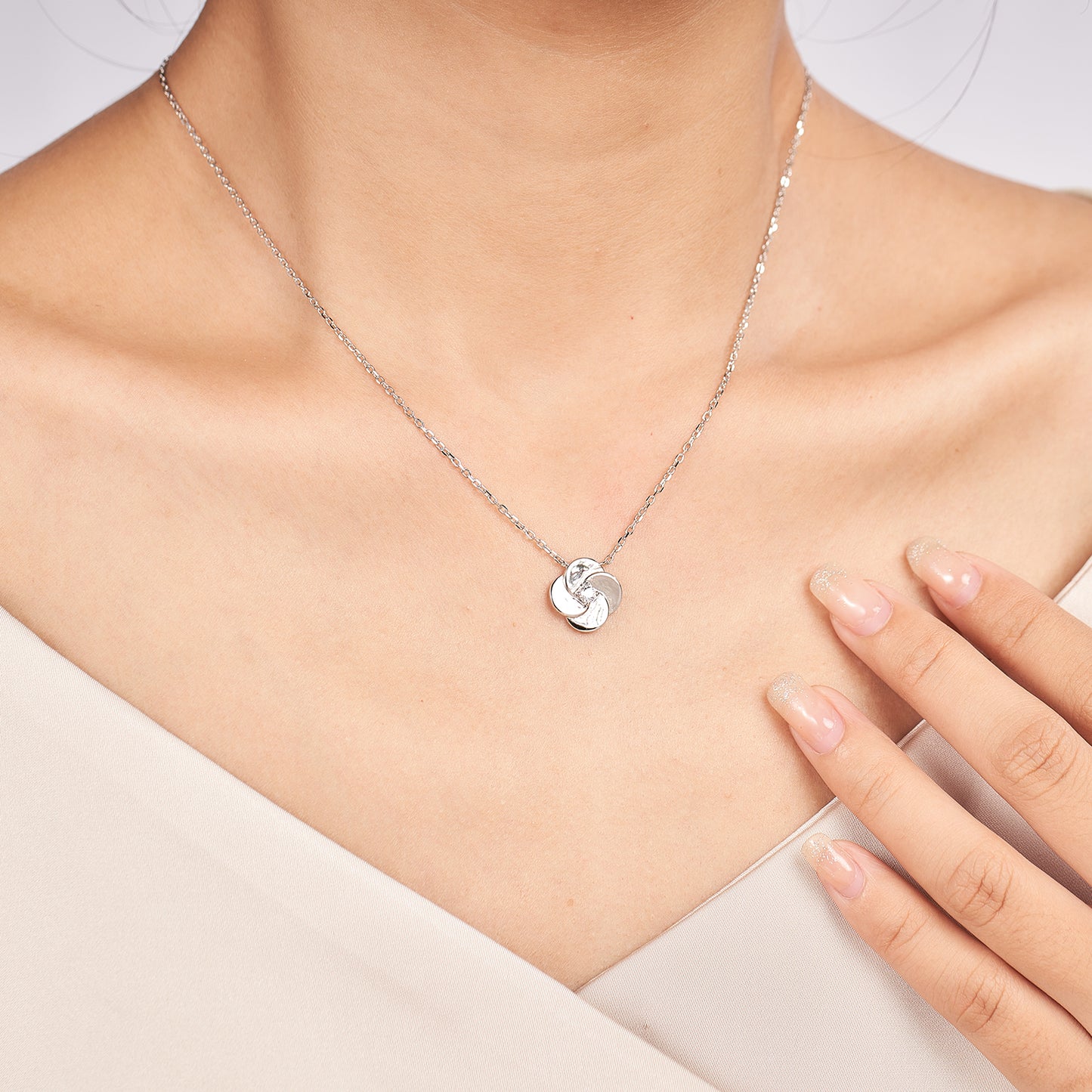 Moissanite Blossom Pendant Necklaces for Women