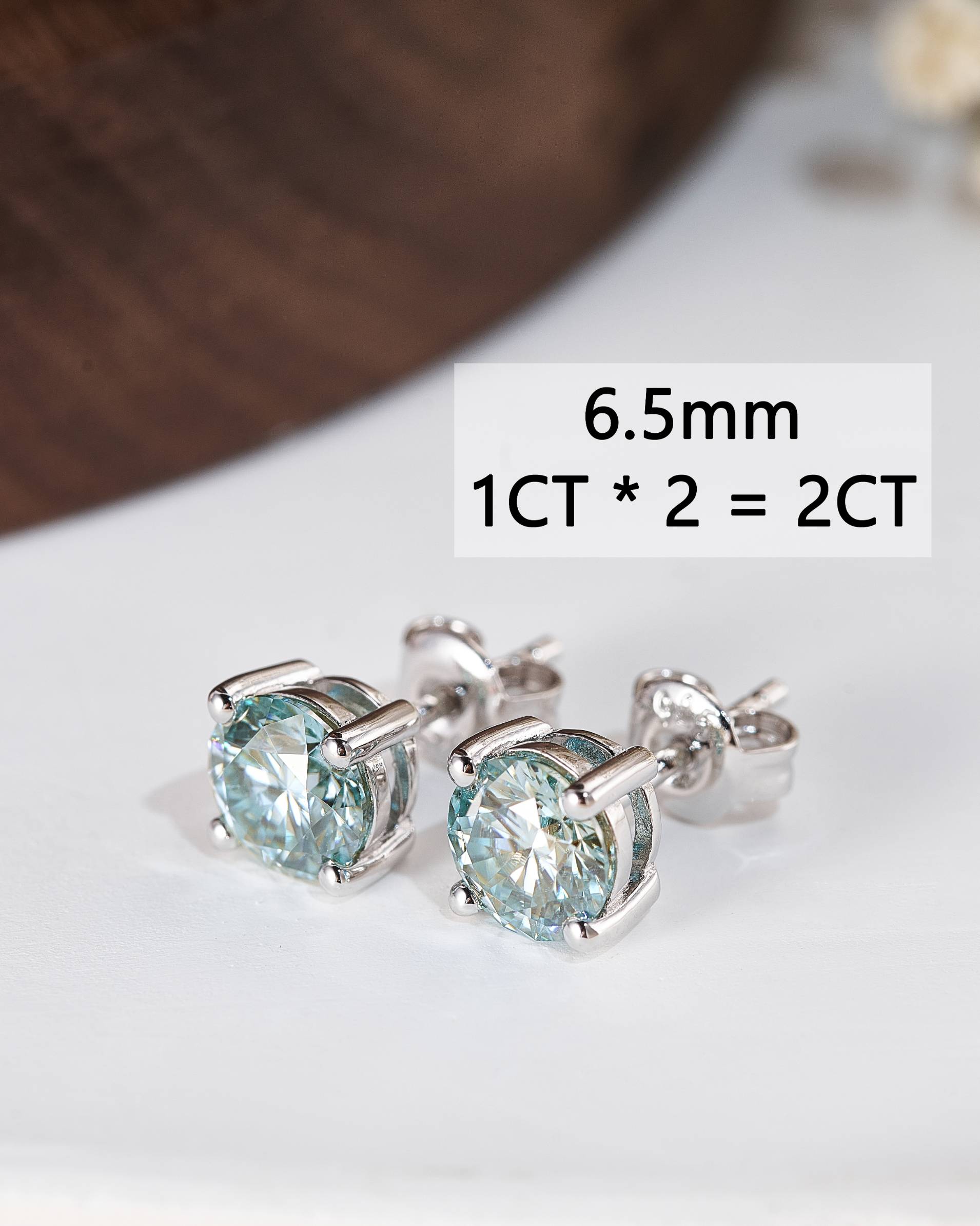 2.02 Ct store Ice Blue Solitaire Moissanite Diamond Stud Earrings