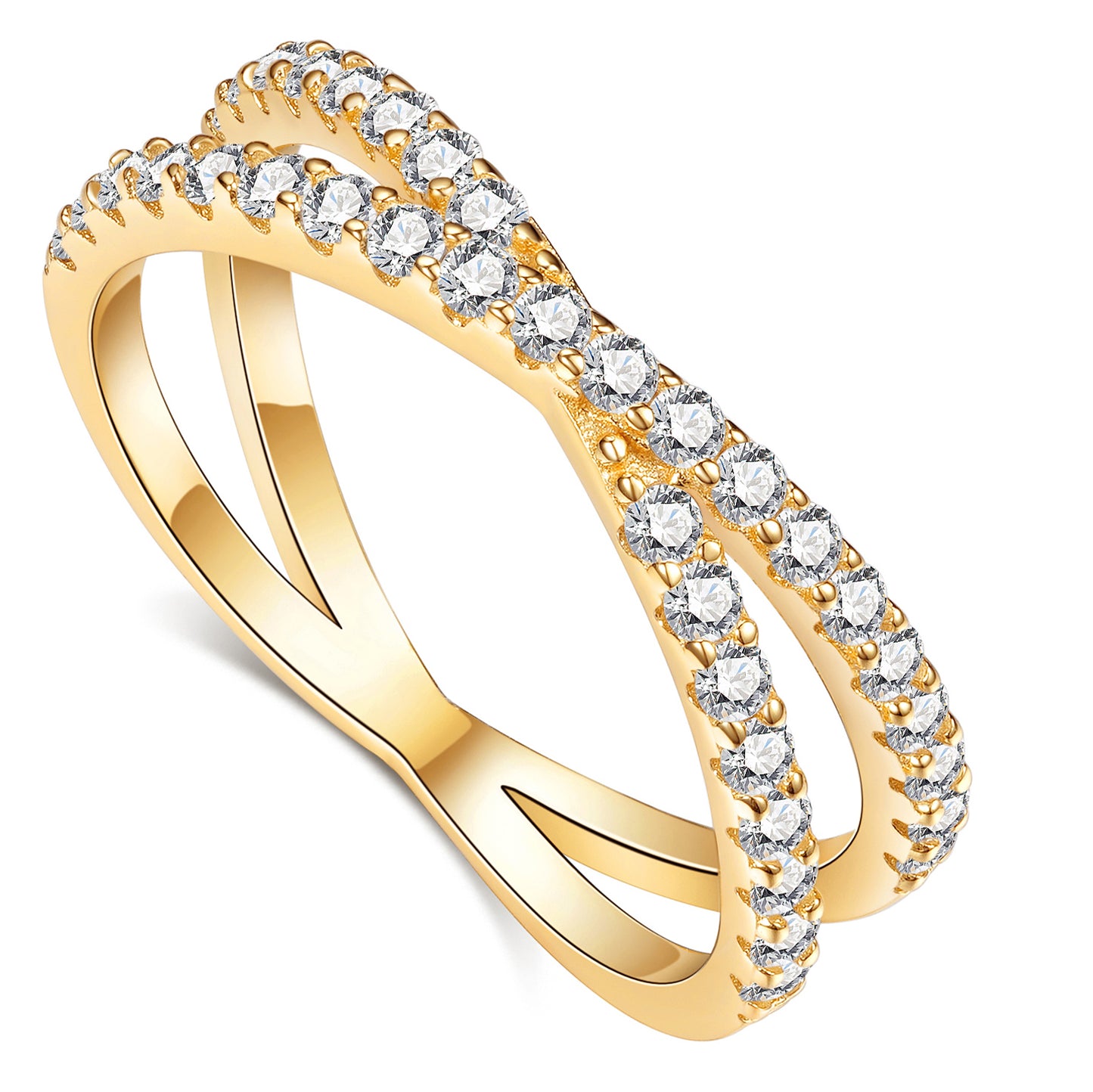 Moissanite Criss Cross Eternity Wedding Band for Women