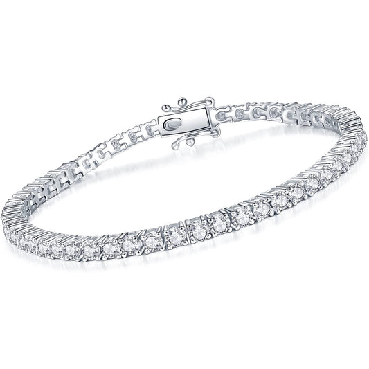 Moissanite Tennis Bracelet for Women in Sterling Silver 3mm