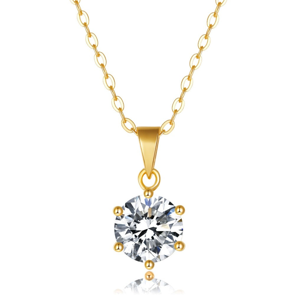 1CT-3CT Moissanite Solitaire Pendant Necklaces for Women